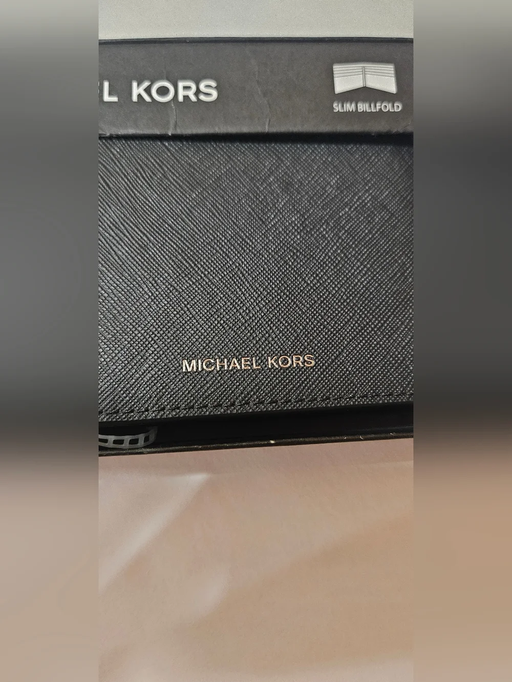 NWT Michael Kors Black  Wallet with Silver Logo